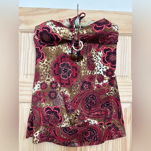 Dots size large print camisole top with built in bra. Size L but no size tag. - Picture 1 of 6